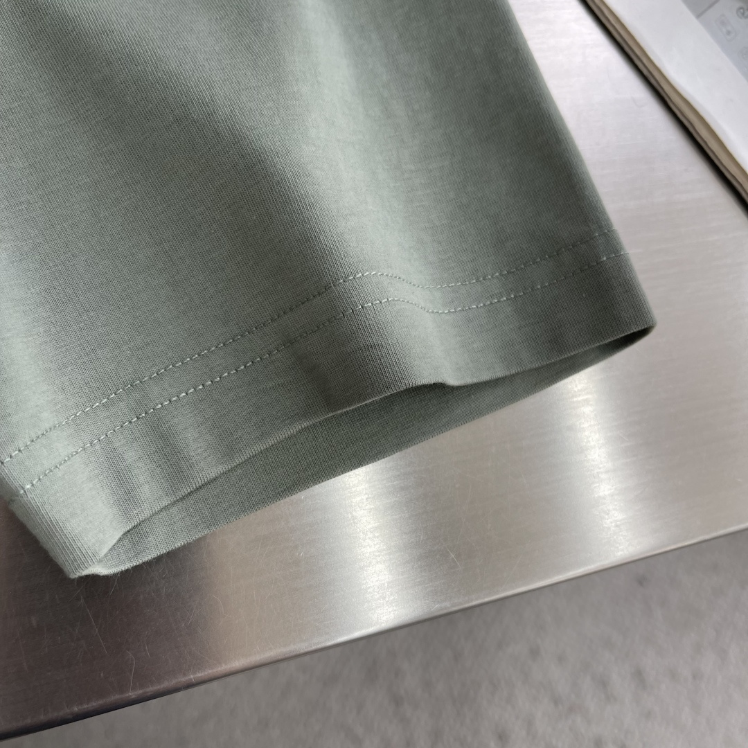 -RaLoro Pianah Lauren 26ss新款 纯色Logo刺绣直筒圆领短袖 T恤 男女同款码