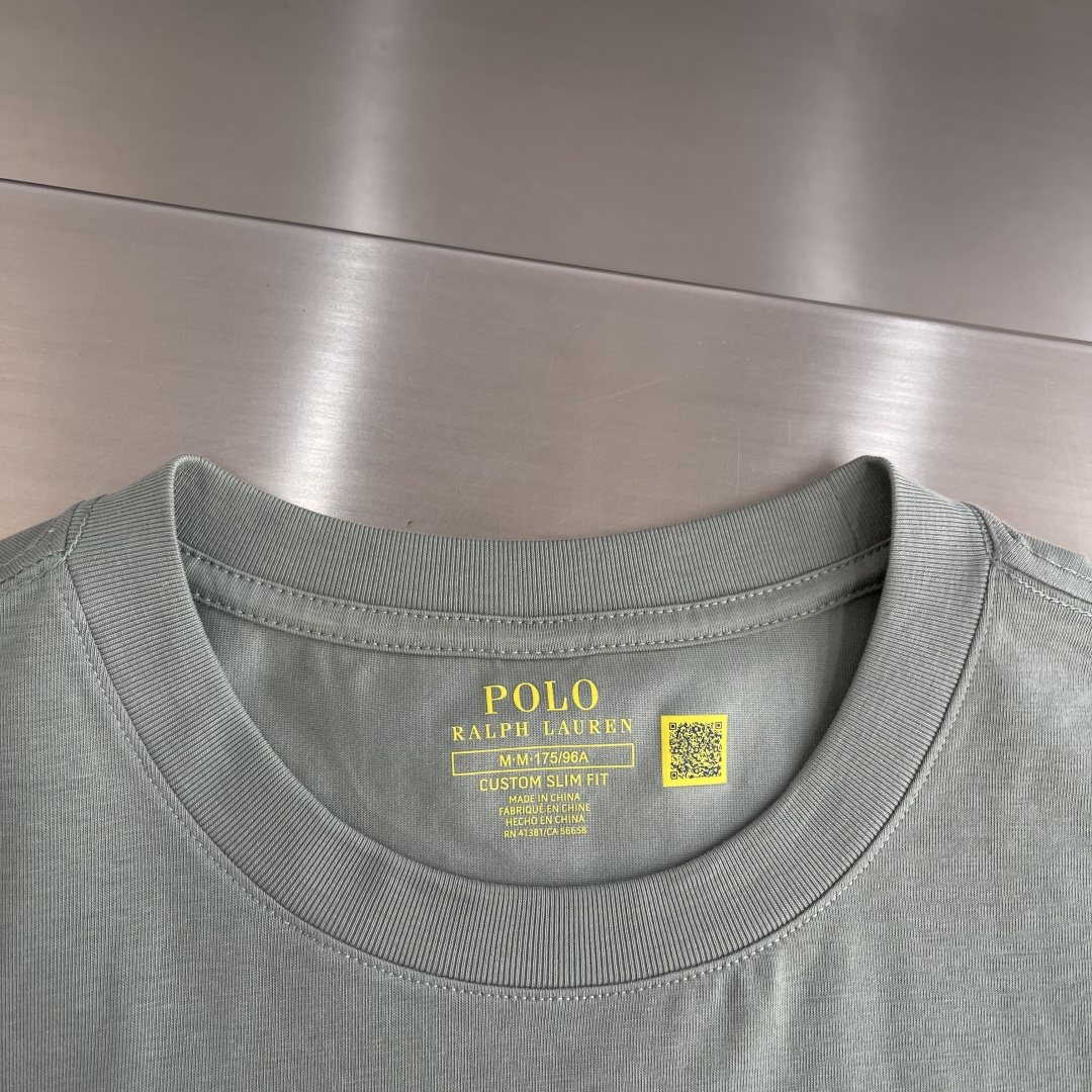 -RaLoro Pianah Lauren 26ss新款 纯色Logo刺绣直筒圆领短袖 T恤 男女同款码