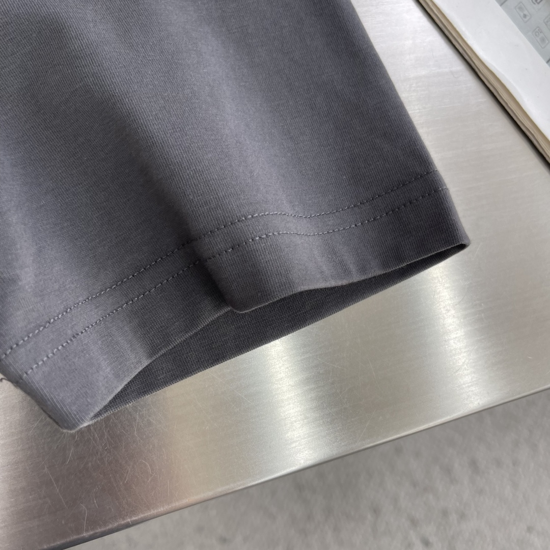 -RaLoro Pianah Lauren 26ss新款 纯色Logo刺绣直筒圆领短袖 T恤 男女同款码