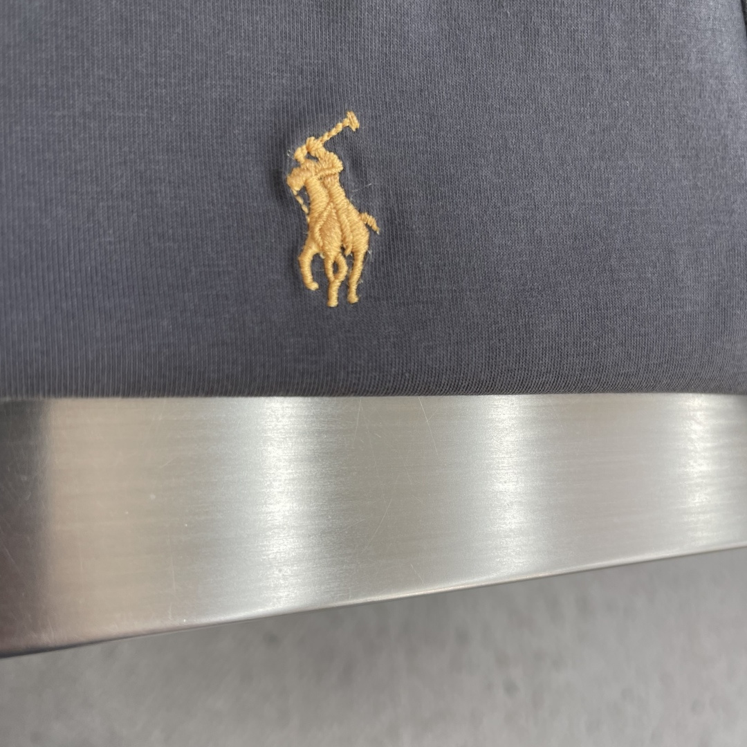 -RaLoro Pianah Lauren 26ss新款 纯色Logo刺绣直筒圆领短袖 T恤 男女同款码