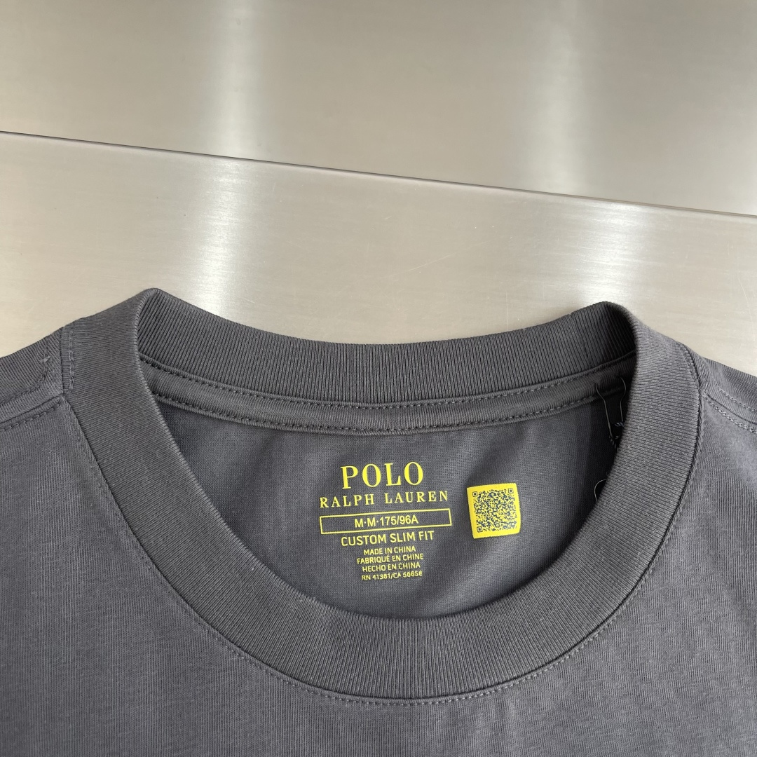 -RaLoro Pianah Lauren 26ss新款 纯色Logo刺绣直筒圆领短袖 T恤 男女同款码