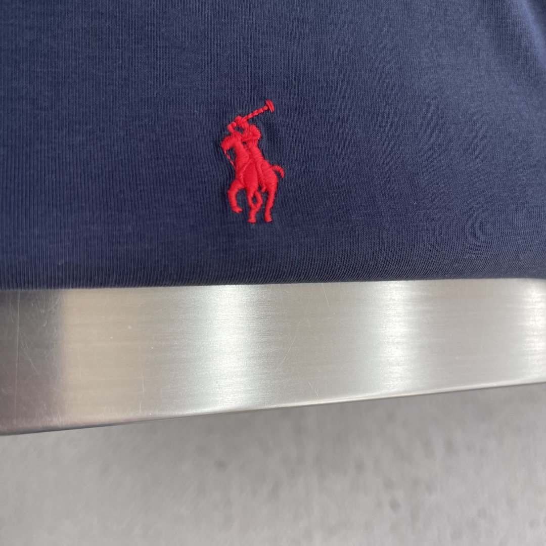 -RaLoro Pianah Lauren 26ss新款 纯色Logo刺绣直筒圆领短袖 T恤 男女同款码