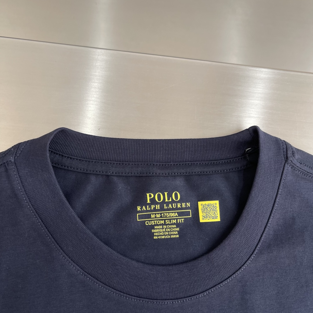 -RaLoro Pianah Lauren 26ss新款 纯色Logo刺绣直筒圆领短袖 T恤 男女同款码