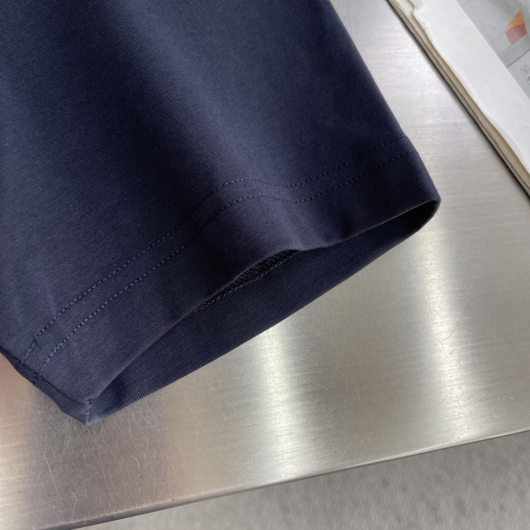 -RaLoro Pianah Lauren 26ss新款 纯色Logo刺绣直筒圆领短袖 T恤 男女同款码