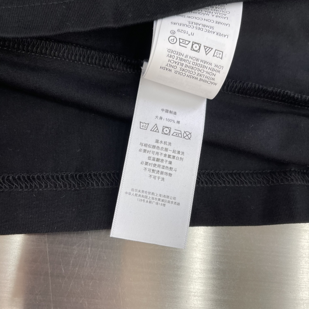 -RaLoro Pianah Lauren 26ss新款 纯色Logo刺绣直筒圆领短袖 T恤 男女同款码