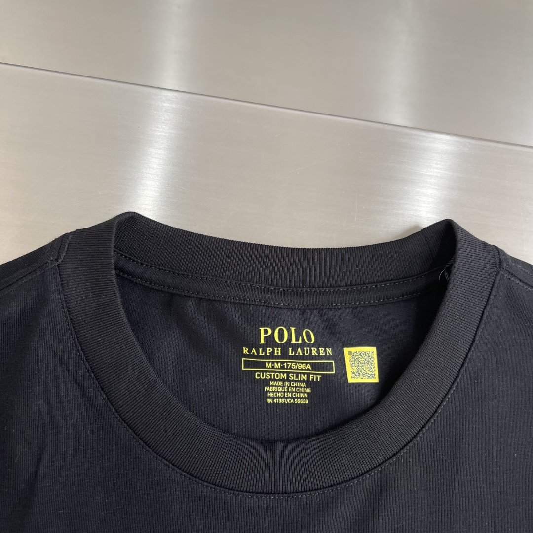 -RaLoro Pianah Lauren 26ss新款 纯色Logo刺绣直筒圆领短袖 T恤 男女同款码