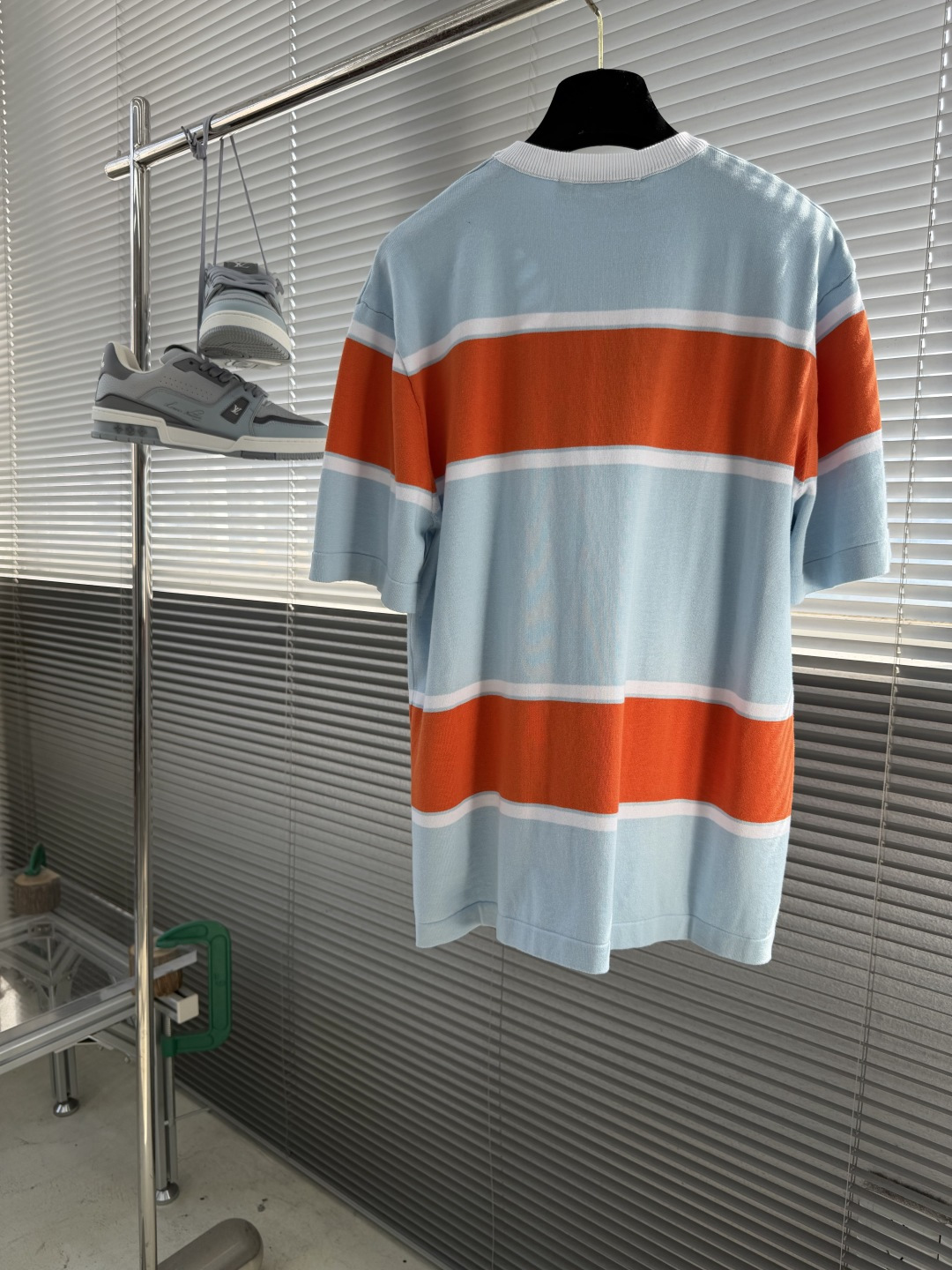 -驴牌 26ss新款圆领条纹拼色短袖 T恤 男款 高版本。码数：XS.S.M.L衣长68707274胸围