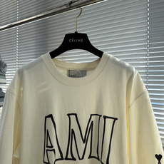 -Ami Paris 字母印花箱型短袖定制云感呼吸棉,透气抗皱,舒适贴肤,一抹奶霜白惊艳亮相,法式 -Ami Paris 字母印花箱型短袖定制云感呼吸棉,透气抗皱,舒适贴肤,一抹奶霜白惊艳亮相,法式