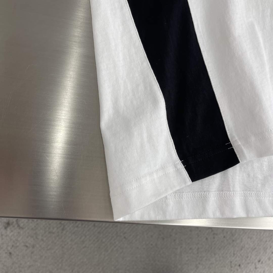 -Balenciag     26ss新款  科技网眼面料廓形圆领短袖撞色饰带艺术作品刺绣 T恤 宽松版