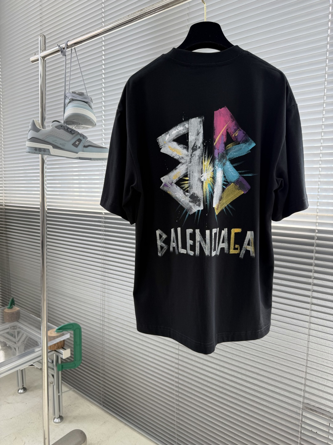 -Balenciag     烫钻字母logo休闲圆领T恤，高端定制 高版本 时尚百搭爆款⚠️宽松版型 