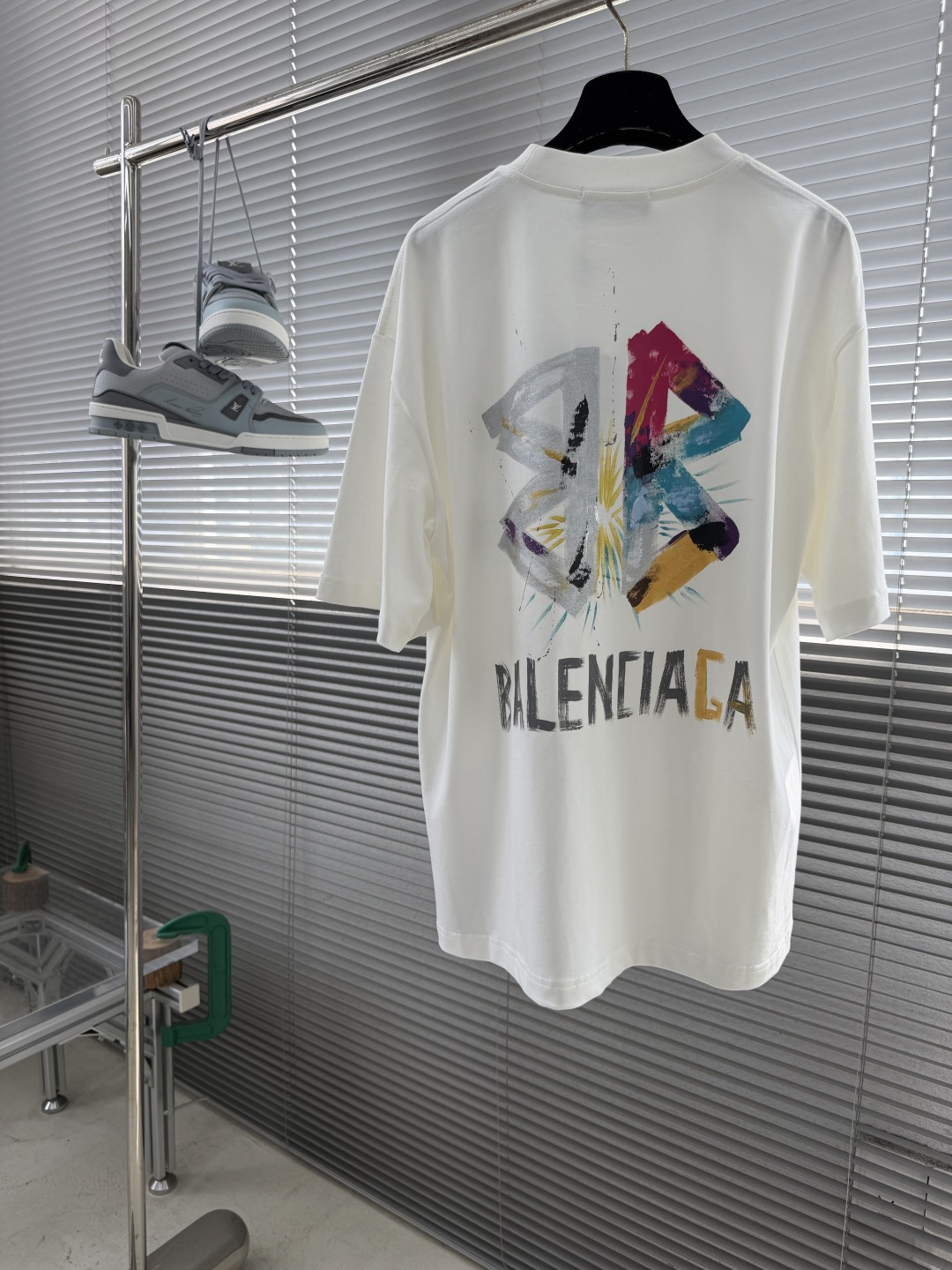 -Balenciag     烫钻字母logo休闲圆领T恤，高端定制 高版本 时尚百搭爆款⚠️宽松版型 