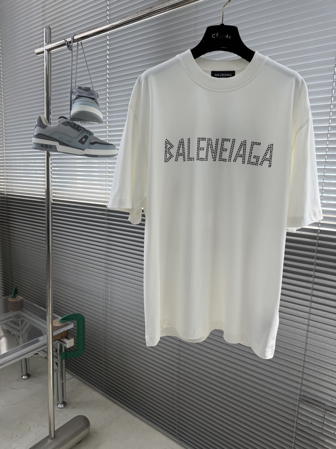 -Balenciag     烫钻字母logo休闲圆领T恤，高端定制 高版本 时尚百搭爆款⚠️宽松版型 