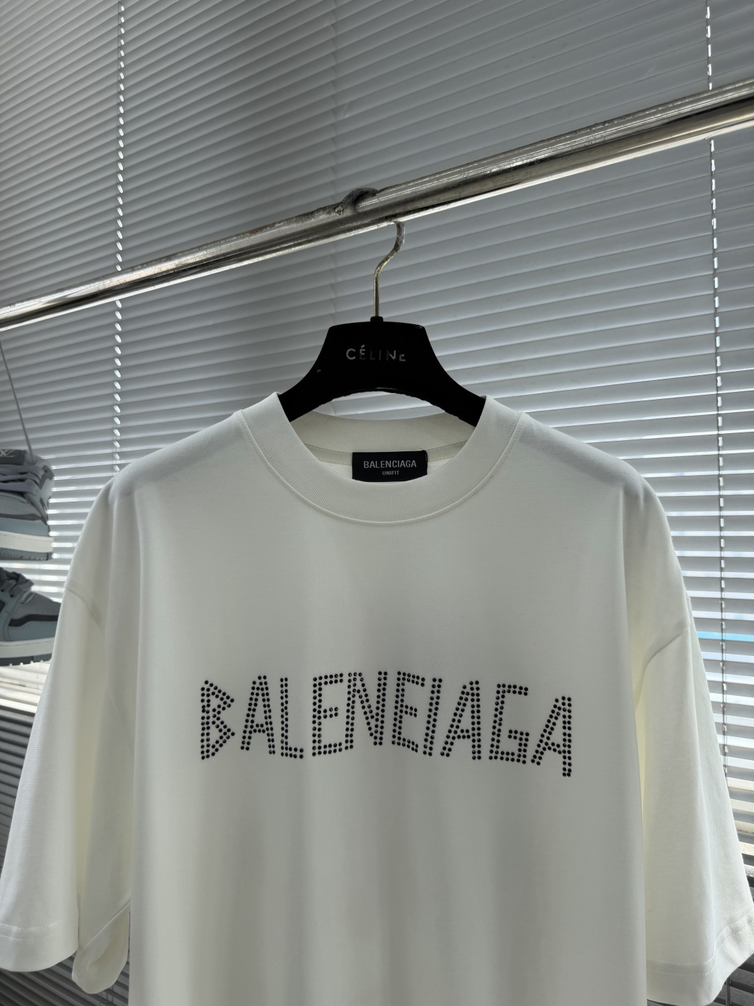 -Balenciag     烫钻字母logo休闲圆领T恤，高端定制 高版本 时尚百搭爆款⚠️宽松版型 