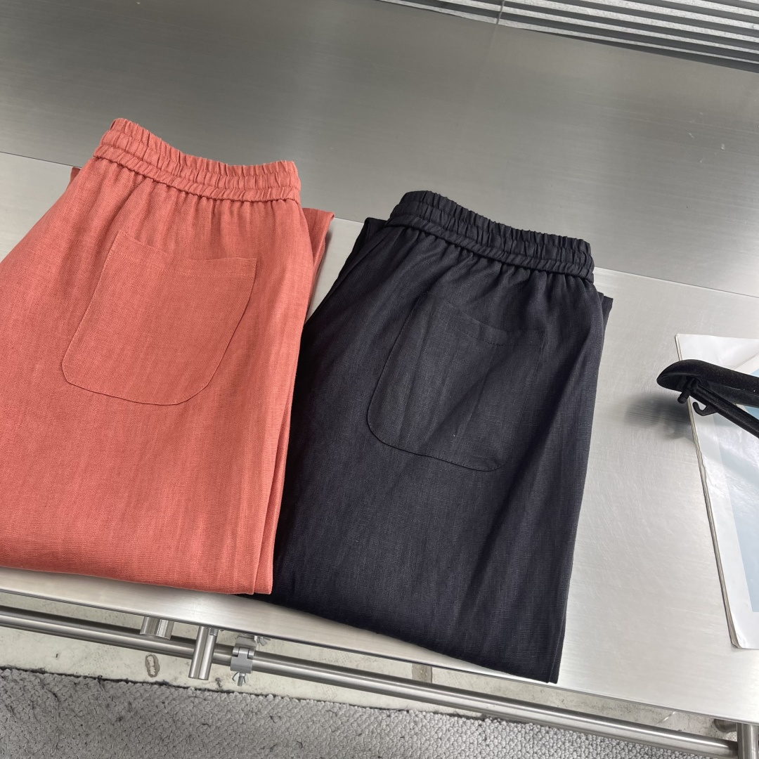 -Loro Piana     100%亚麻抽绳休闲裤｜自然呼吸感，定义夏日自在精选100%天然亚麻面料