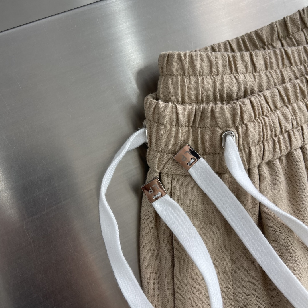-Loro Piana     100%亚麻抽绳休闲裤｜自然呼吸感，定义夏日自在精选100%天然亚麻面料