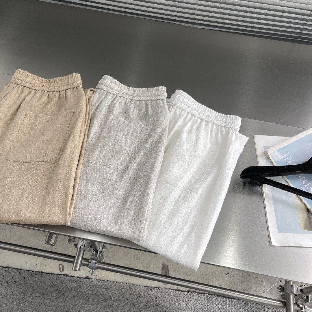 -Loro Piana     100%亚麻抽绳休闲裤｜自然呼吸感，定义夏日自在精选100%天然亚麻面料