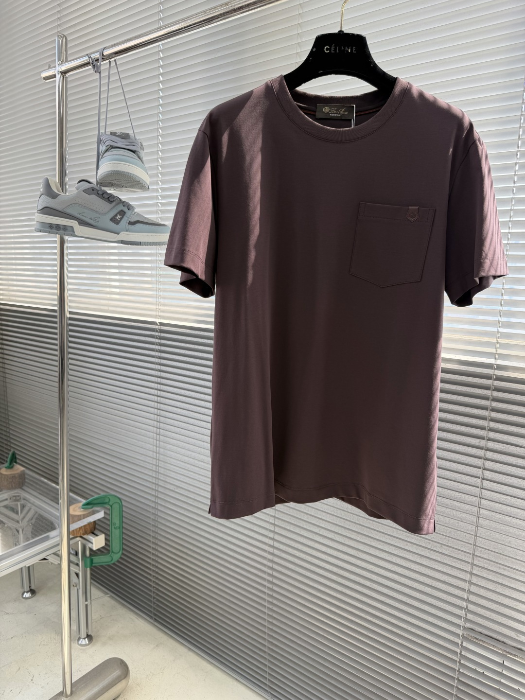 -Loro Piana    26ss春夏新款纯棉圆领短袖面料采用91%棉+9%氨纶 这样的比例在保留柔
