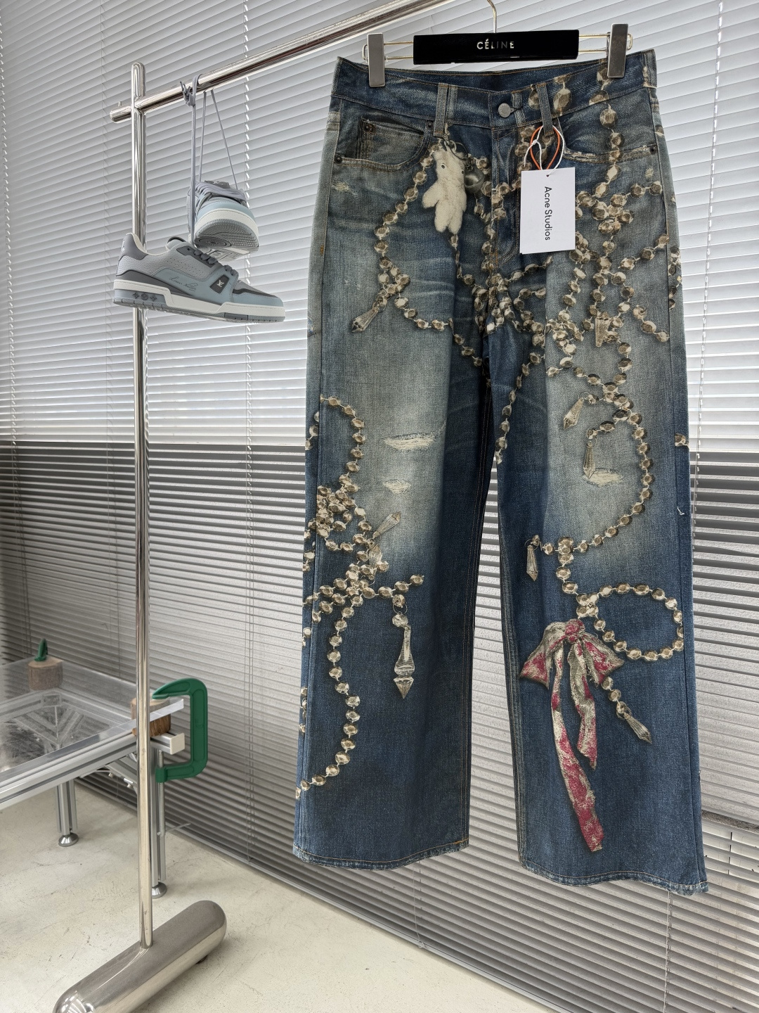 -Acne Studios   错视印花染色做旧牛仔长裤定制雾境重磅原牛织料 质感十足 舒适亲肤 克制的