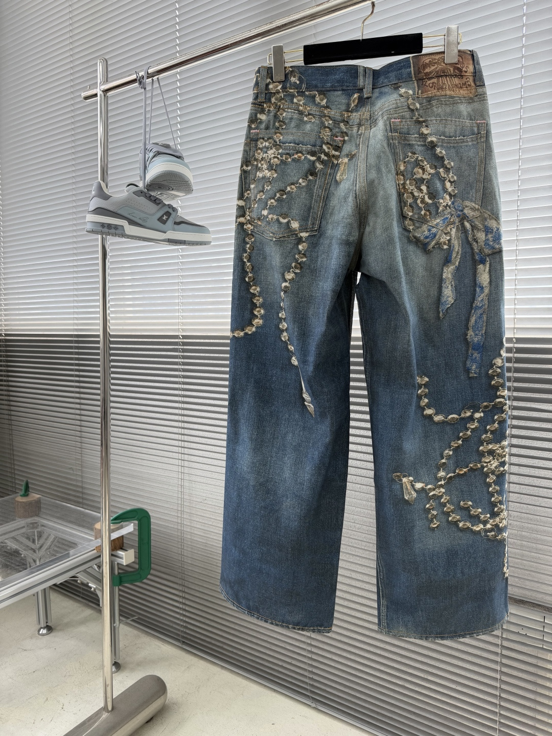 -Acne Studios   错视印花染色做旧牛仔长裤定制雾境重磅原牛织料 质感十足 舒适亲肤 克制的