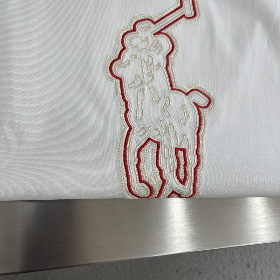 -Ralph Lauren   26ss春夏绣花细节ogo短袖T恤  马球图案造型，辨识度拉满面料采用2