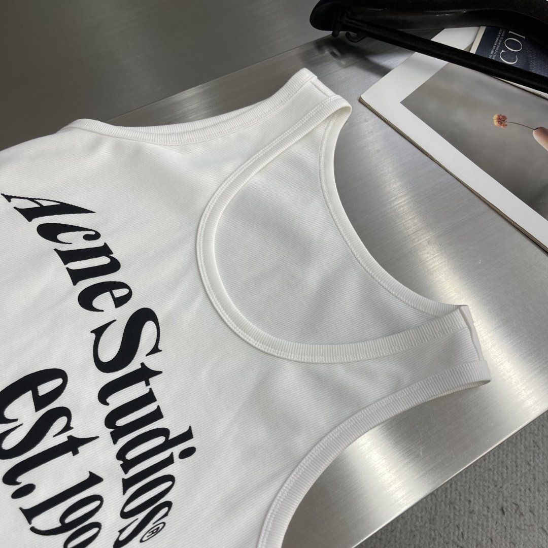 -Acne Studio    SS26夏季新款背心，胸前印花字母自带潮酷基因～ 螺纹弹力棉质亲肤又有型