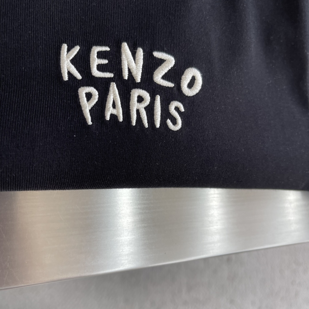 -KENZO/高田贤三Boke Flower2026春夏新款刺绣字母搭配海棠花全棉短袖精选240克100
