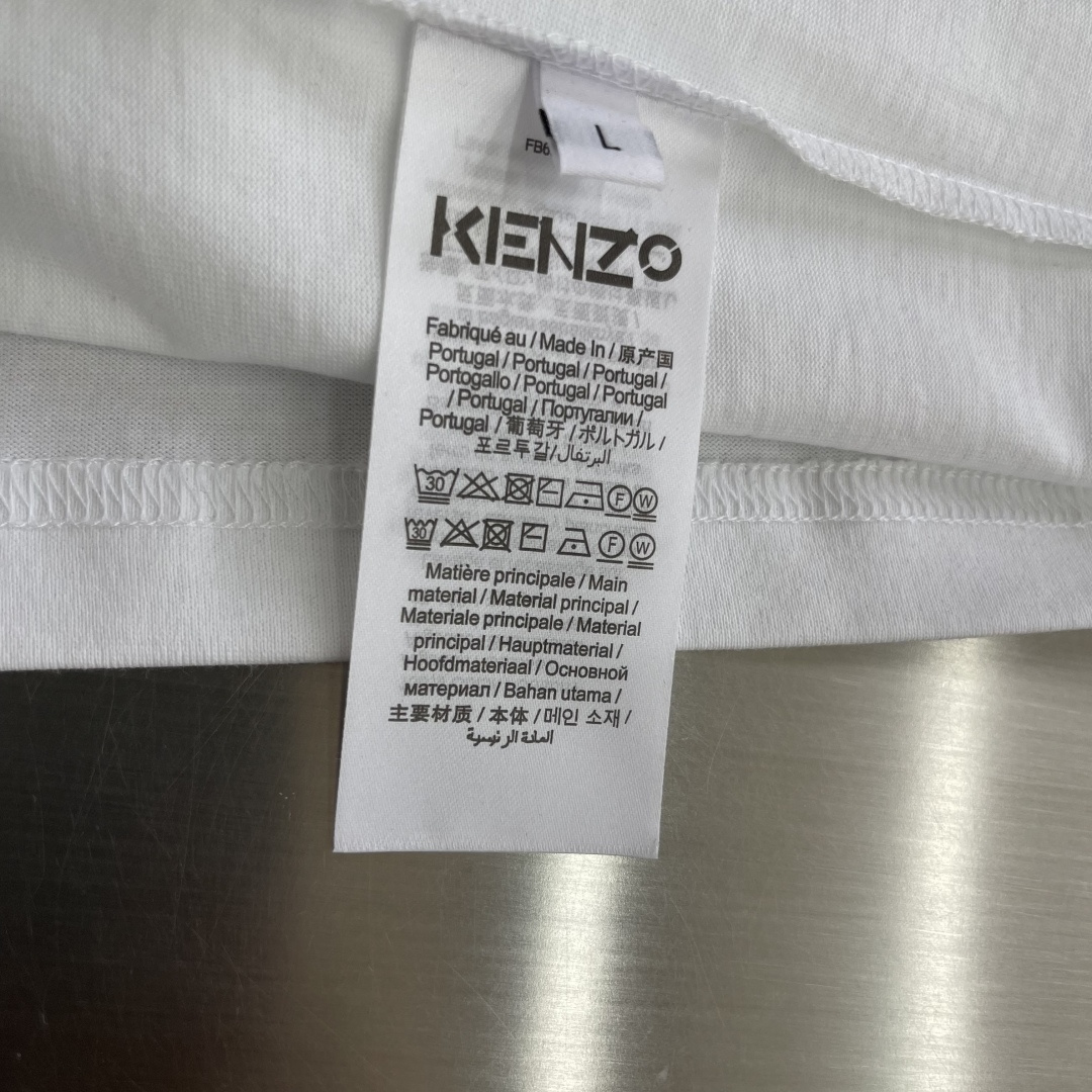 -KENZO/高田贤三Boke Flower2026春夏新款刺绣字母搭配海棠花全棉短袖精选240克100