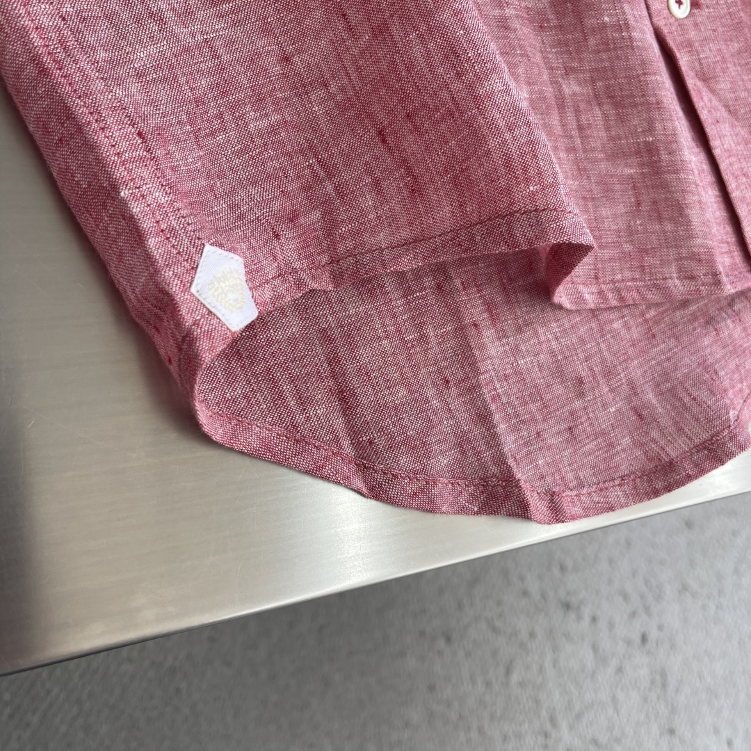 -Loro Piana     26ss新款春夏系列 André 亚麻翻领纽扣长袖衬衫 男女同款   高