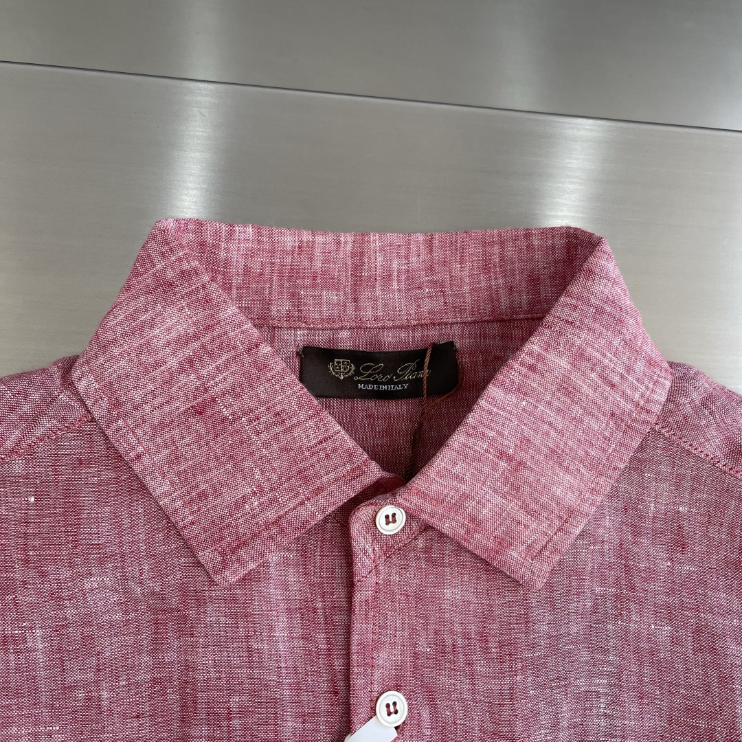 -Loro Piana     26ss新款春夏系列 André 亚麻翻领纽扣长袖衬衫 男女同款   高