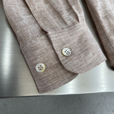 -Loro Piana 26ss新款春夏系列 André 亚麻翻领纽扣长袖衬衫 男女同款 高 -Loro Piana 26ss新款春夏系列 André 亚麻翻领纽扣长袖衬衫 男女同款 高