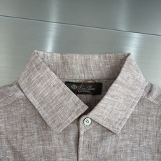 -Loro Piana 26ss新款春夏系列 André 亚麻翻领纽扣长袖衬衫 男女同款 高 -Loro Piana 26ss新款春夏系列 André 亚麻翻领纽扣长袖衬衫 男女同款 高