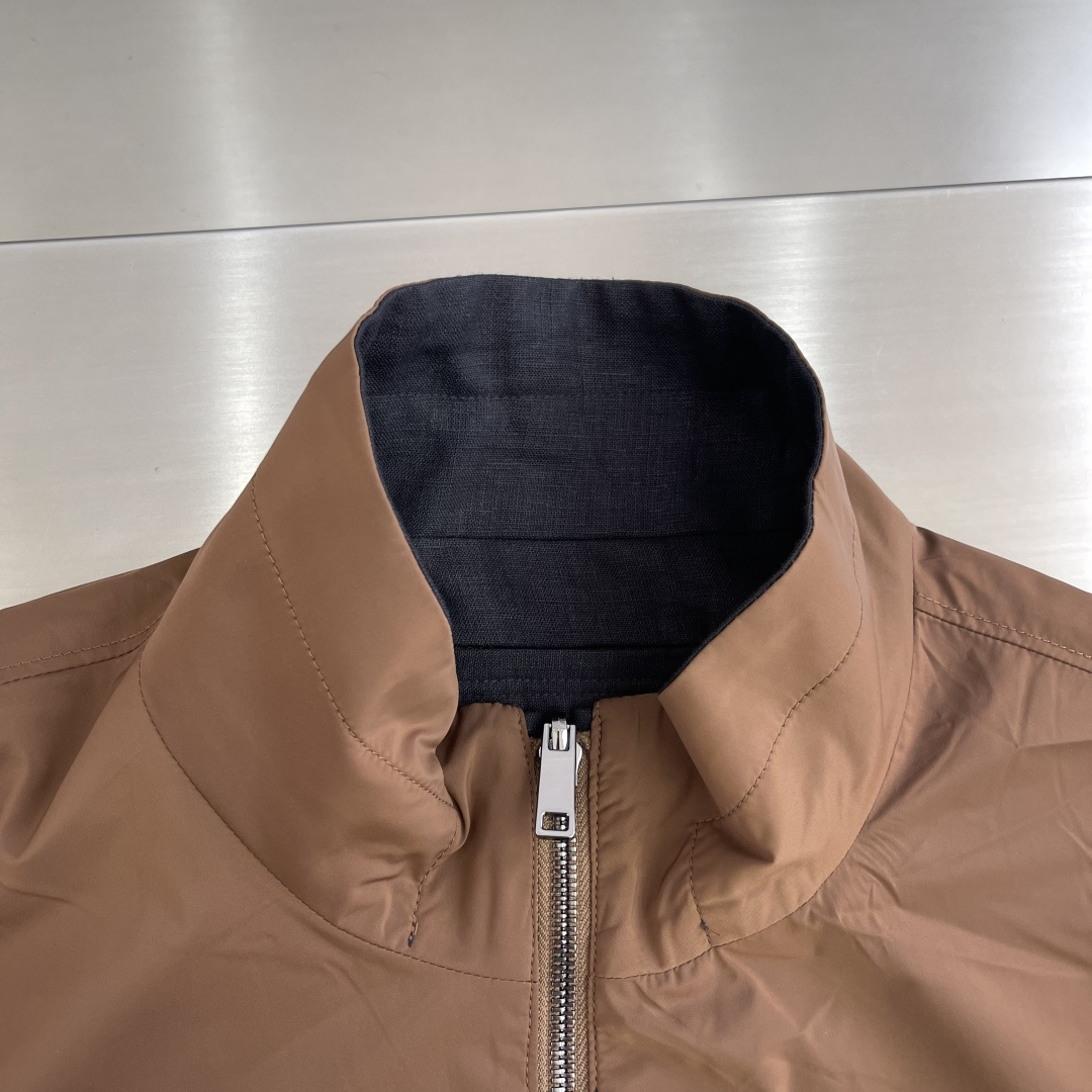 -Z Zegn     早秋新款双面立领夹克外套尺码：M-3XL  宽松版型（可两面穿着）100%亚麻，