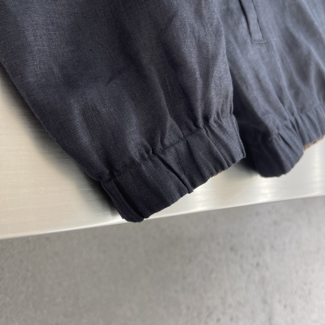 -Z Zegn     早秋新款双面立领夹克外套尺码：M-3XL  宽松版型（可两面穿着）100%亚麻，