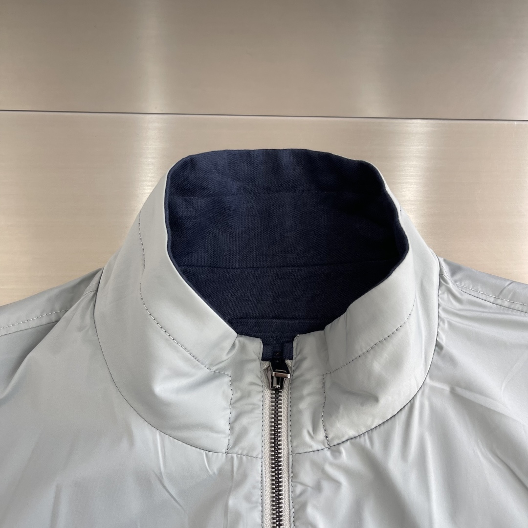 -Z Zegn     早秋新款双面立领夹克外套尺码：M-3XL  宽松版型（可两面穿着）100%亚麻，