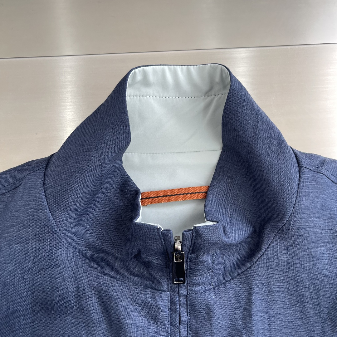 -Z Zegn     早秋新款双面立领夹克外套尺码：M-3XL  宽松版型（可两面穿着）100%亚麻，