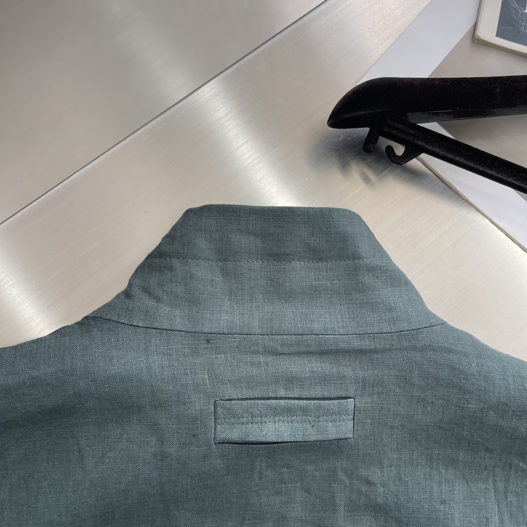 -Z Zegn     早秋新款双面立领夹克外套尺码：M-3XL  宽松版型（可两面穿着）100%亚麻，