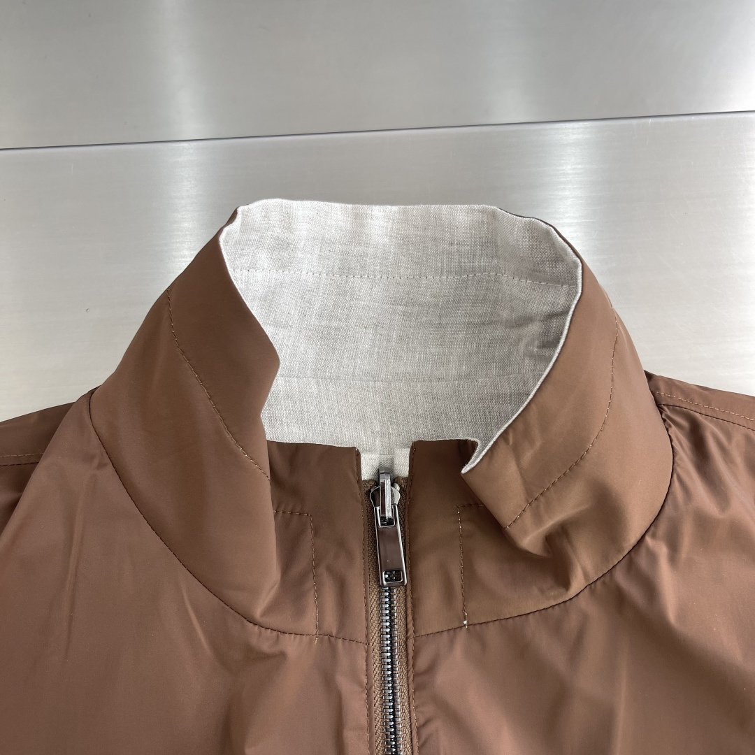 -Z Zegn     早秋新款双面立领夹克外套尺码：M-3XL  宽松版型（可两面穿着）100%亚麻，