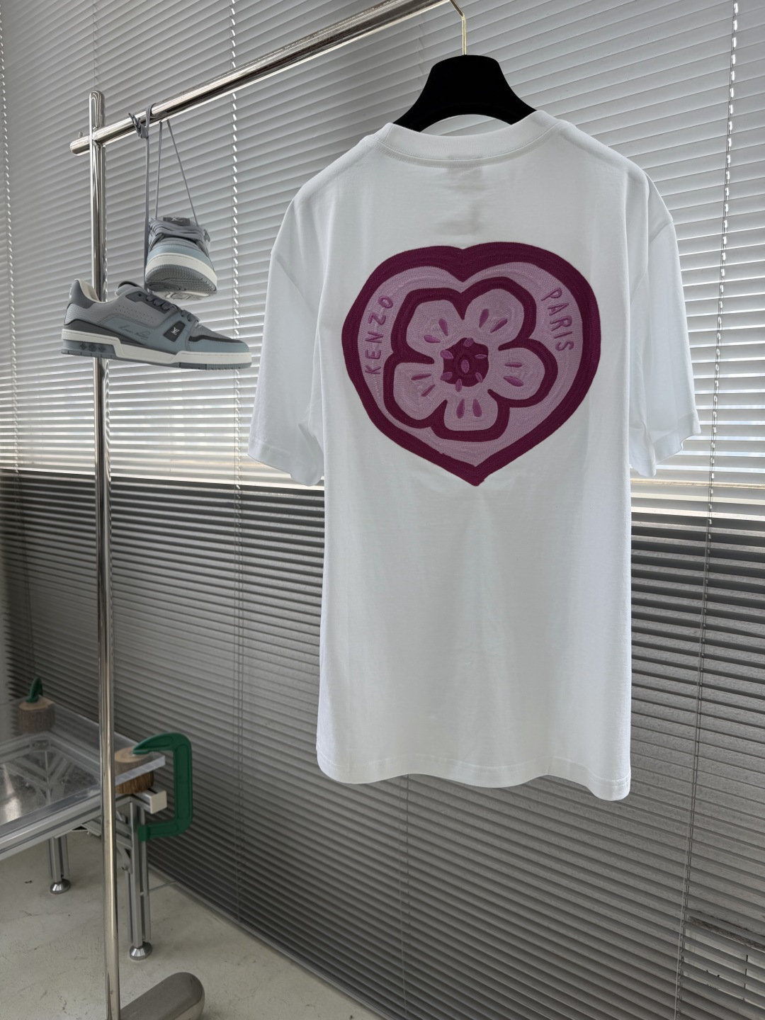 -KENZO/高田贤三Boke Flower2026春夏新款刺绣字母搭配海棠花全棉短袖精选240克100