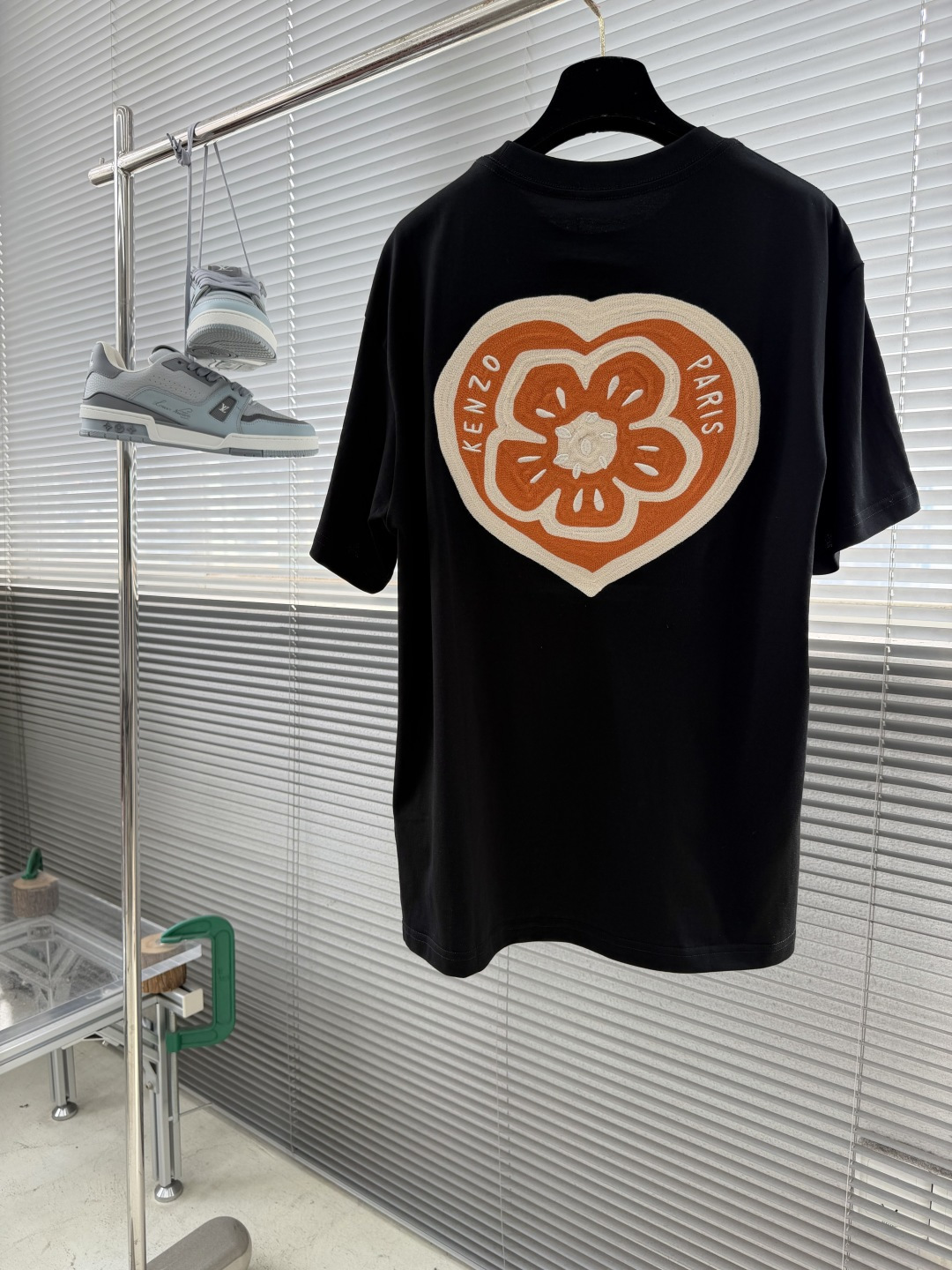 -KENZO/高田贤三Boke Flower2026春夏新款刺绣字母搭配海棠花全棉短袖精选240克100