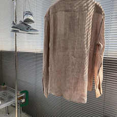-Loro Piana 26ss新款春夏系列 André 亚麻翻领纽扣长袖衬衫 男女同款 高 -Loro Piana 26ss新款春夏系列 André 亚麻翻领纽扣长袖衬衫 男女同款 高
