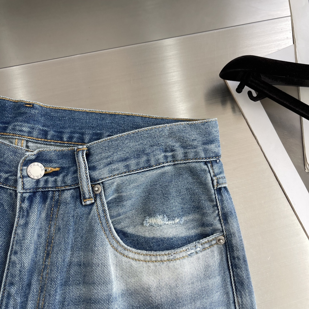 -PRAD    春夏潮流宽松牛仔裤👖宽松版直简👖超薄细柔棉✅透气舒适感十足 专柜款复刻 牛货对品控细节