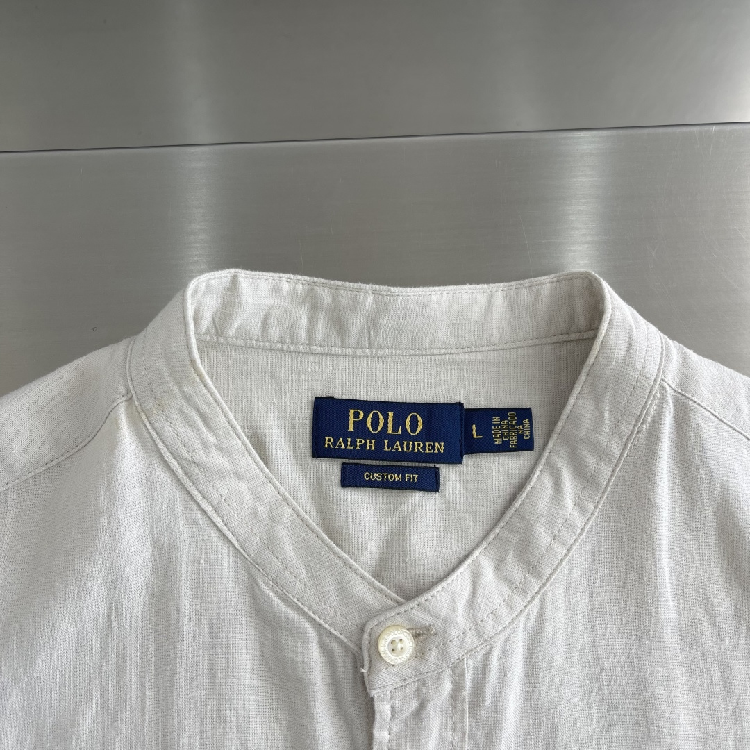-Ralph Lauren     刺绣小马 麻棉立领短袖 码数：M-XXL甄选天然亚麻混纺面料原生透气