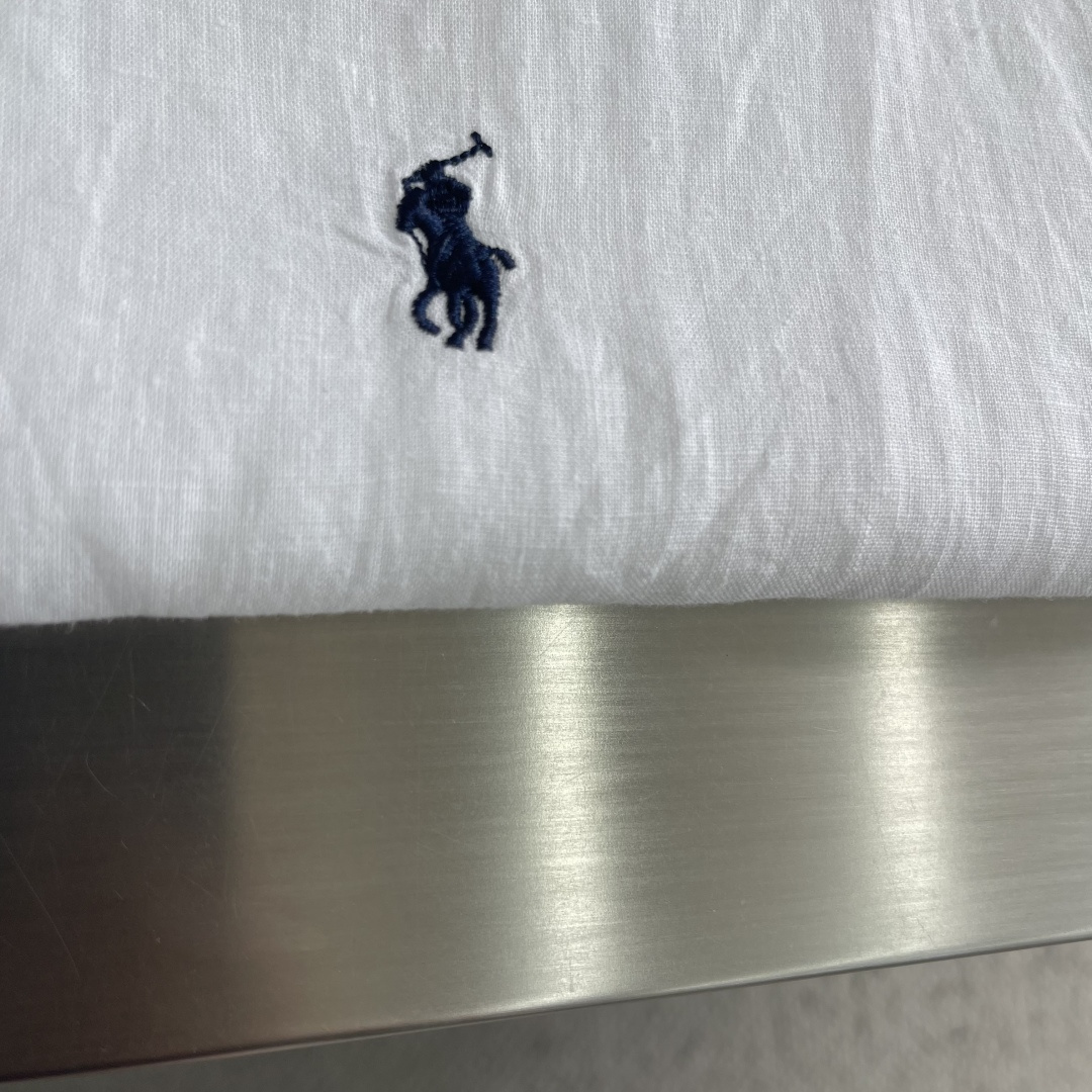 -Ralph Lauren     刺绣小马 麻棉立领短袖 码数：M-XXL甄选天然亚麻混纺面料原生透气