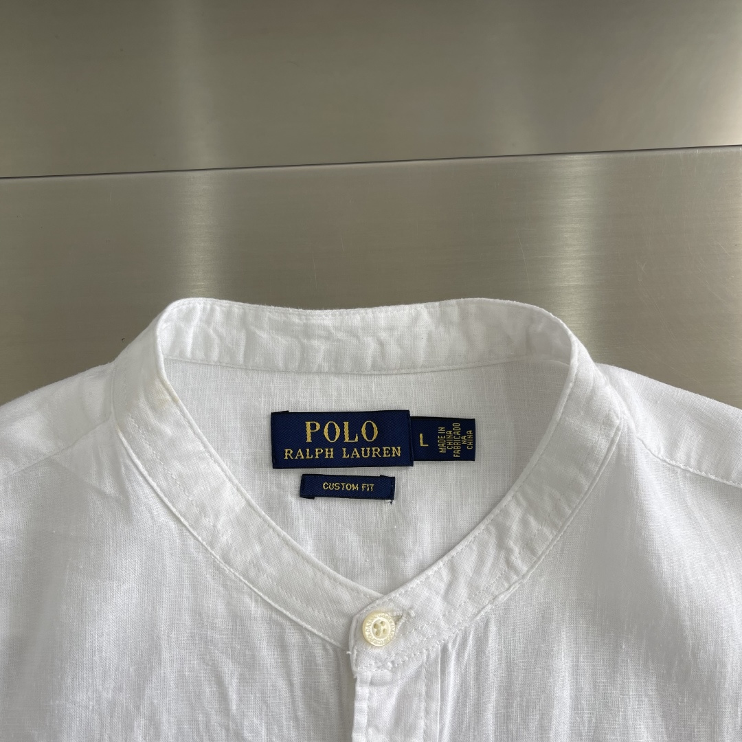 -Ralph Lauren     刺绣小马 麻棉立领短袖 码数：M-XXL甄选天然亚麻混纺面料原生透气