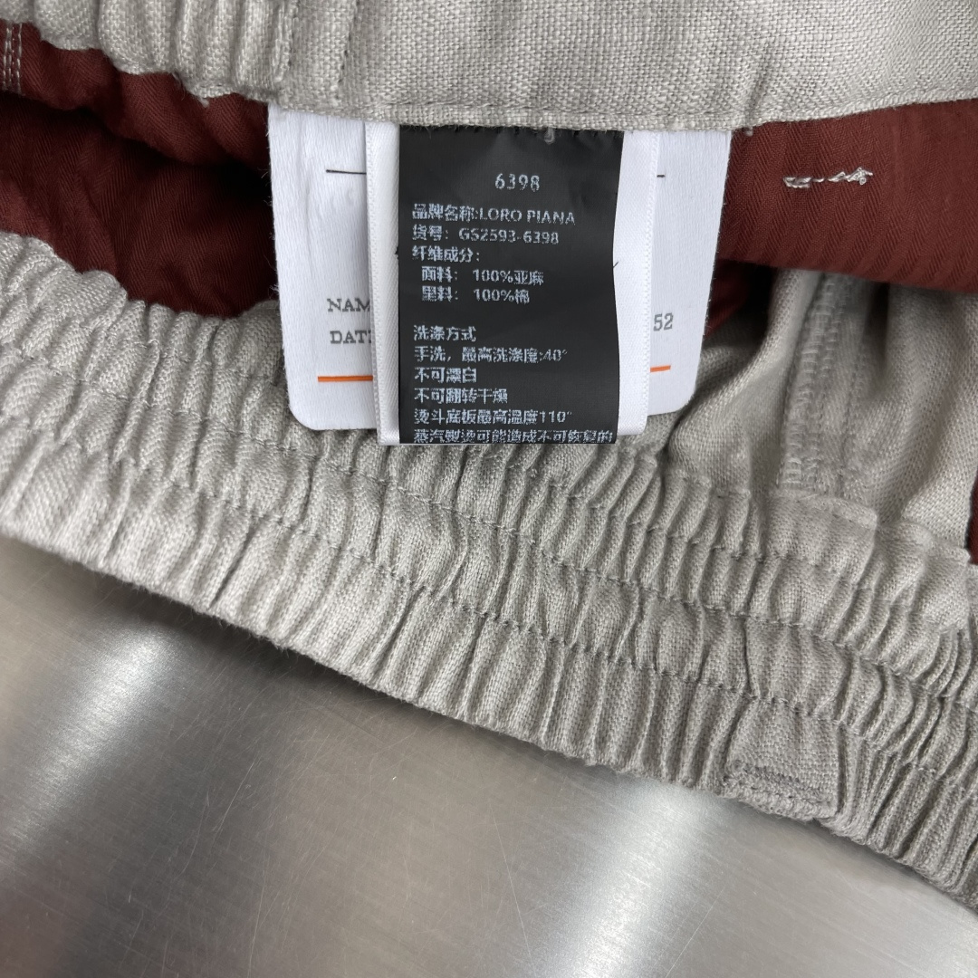 -Loro Piana     100%亚麻休闲短裤 意式老钱风的夏日松弛感甄选法国诺曼底产区100%高