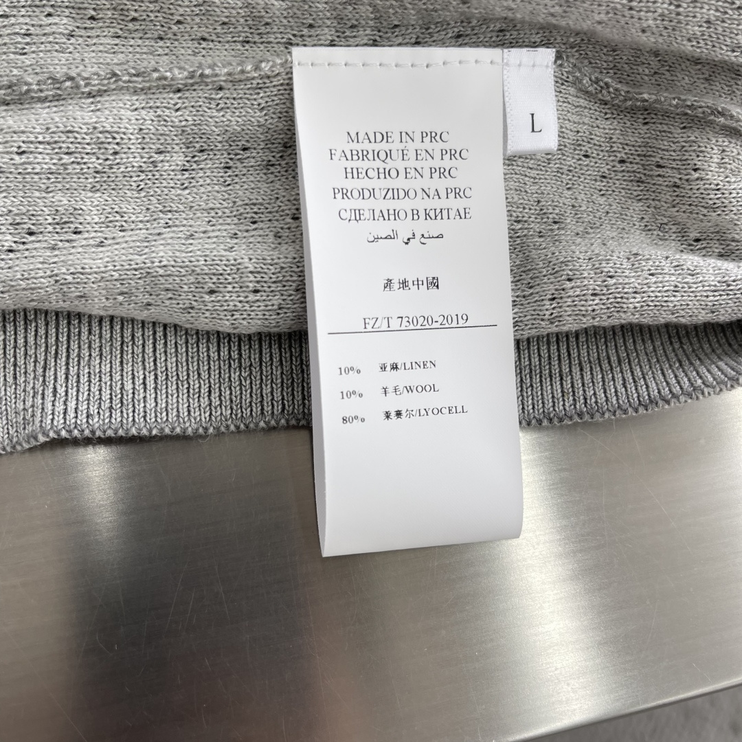 -Ralph Lauren     紫标系列含亚麻羊毛莱赛尔纤维纱线立体印花针织工艺圆领短袖针织T恤紫标
