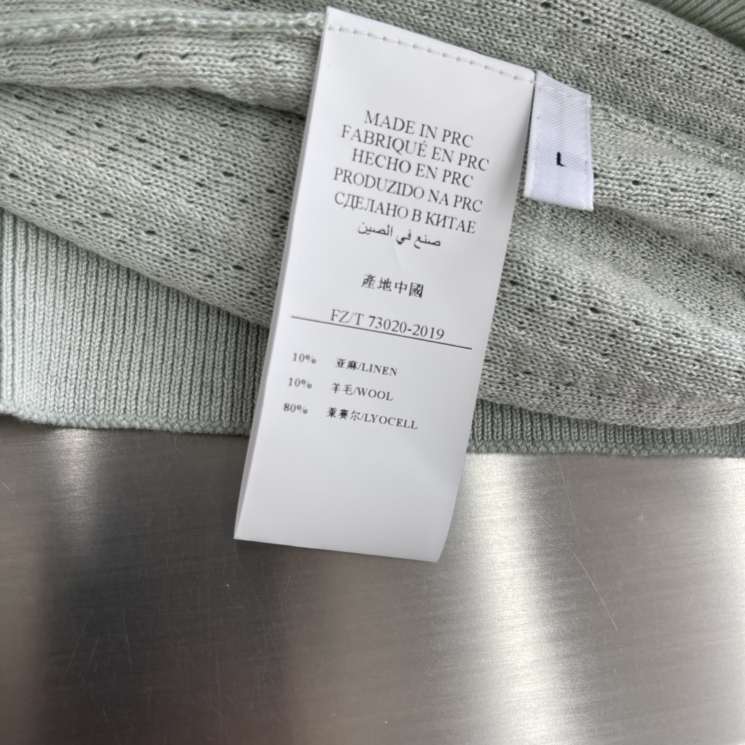 -Ralph Lauren     紫标系列含亚麻羊毛莱赛尔纤维纱线立体印花针织工艺圆领短袖针织T恤紫标