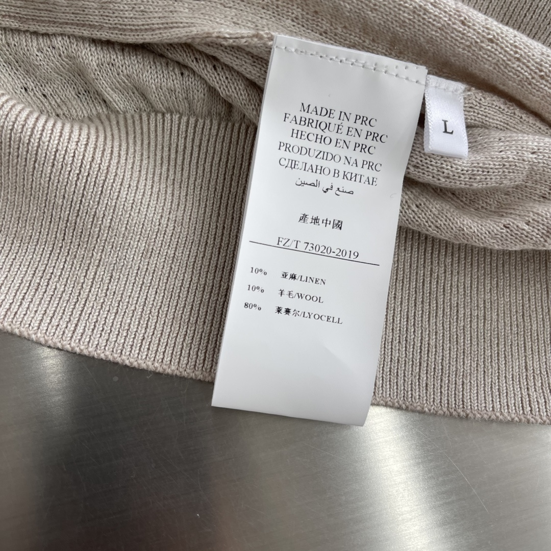 -Ralph Lauren     紫标系列含亚麻羊毛莱赛尔纤维纱线立体印花针织工艺圆领短袖针织T恤紫标