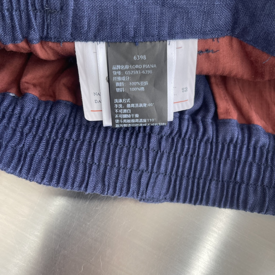 -Loro Piana     100%亚麻休闲短裤 意式老钱风的夏日松弛感甄选法国诺曼底产区100%高