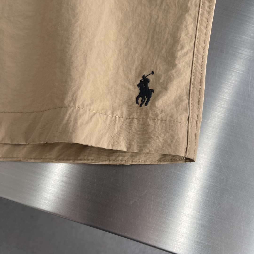 -Ralph Lauren    徽标刺绣织带卡扣休闲短裤100%锦纶平纹针织面料170克满天星网布18